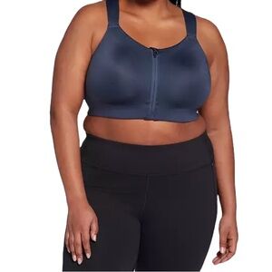 Calia Women's Go All Out Zip Front Sports Bra NWT Slate